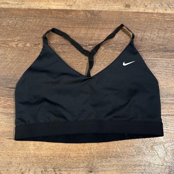 Nike Women's Indy Sports Bra Black Size L Lightweight Strappy Racerback Workout - Picture 1 of 5